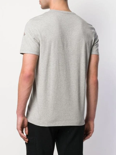 Shop Moncler Logo Print T-shirt In Grey