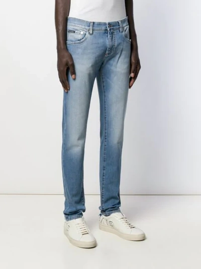 Shop Dolce & Gabbana Slim Faded Jeans In Blue