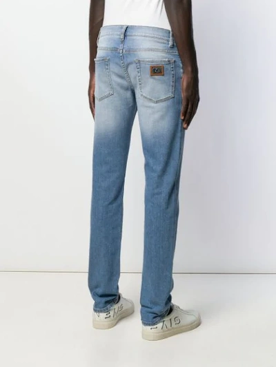 Shop Dolce & Gabbana Slim Faded Jeans In Blue