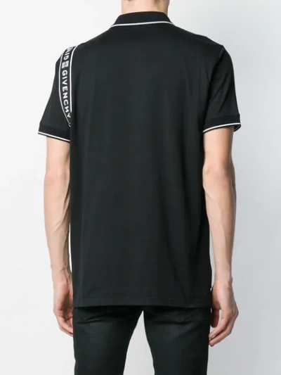 GIVENCHY SIDE LOGO STRIPE POLO SHIRT - 黑色