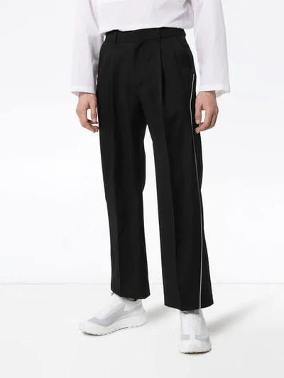 Shop Ader Error Tailored Cropped Trousers In Black