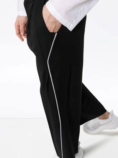 Shop Ader Error Tailored Cropped Trousers In Black