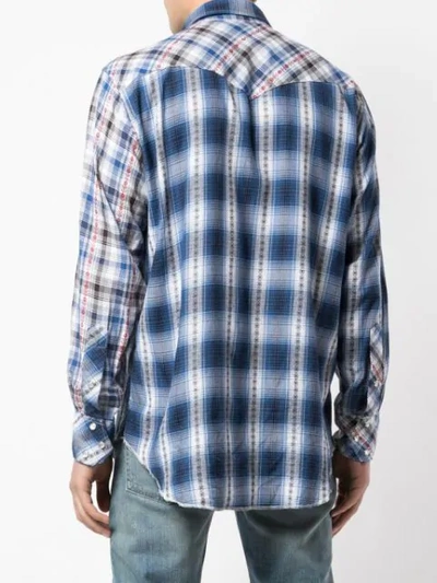 Shop Engineered Garments Contrast Plaid Shirt In Blue