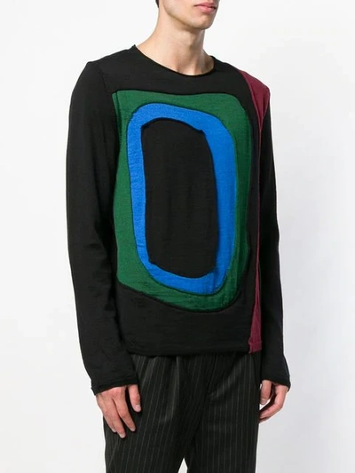 Shop Comme Des Garçons Shirt Colour-block Fitted Sweater In Black