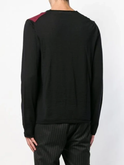 Shop Comme Des Garçons Shirt Colour-block Fitted Sweater In Black