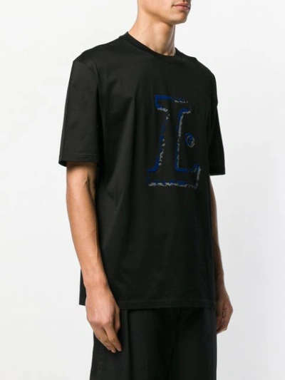 Shop Lanvin Distressed Logo T In Black