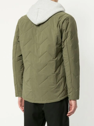 Shop Makavelic Quilted V-neck Jacket In Green
