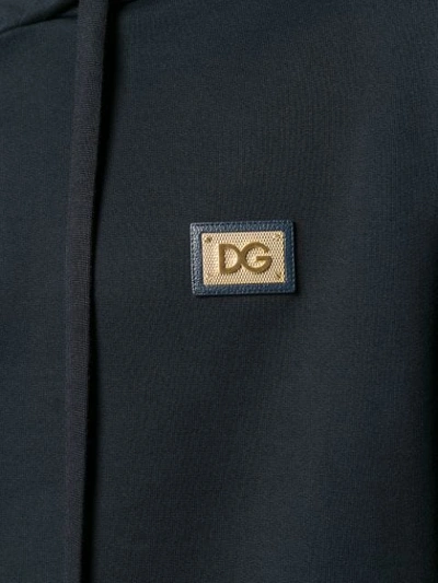Shop Dolce & Gabbana Logo Plaque Hoodie In Blue