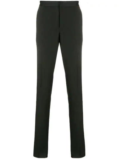 Shop Versace Slightly Cropped Tailored Trousers In Black