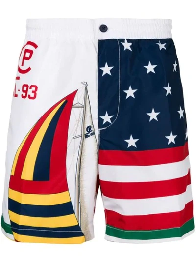 Shop Polo Ralph Lauren Us Sailing Flag Print Swim Shorts - Multicolour