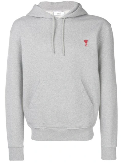 Shop Ami Alexandre Mattiussi Ami De Coeur Patch Hoodie In Grey