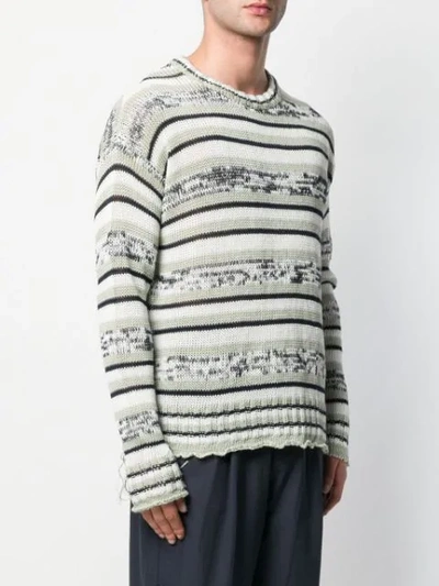 Shop Federico Curradi Striped Knit Sweater In White