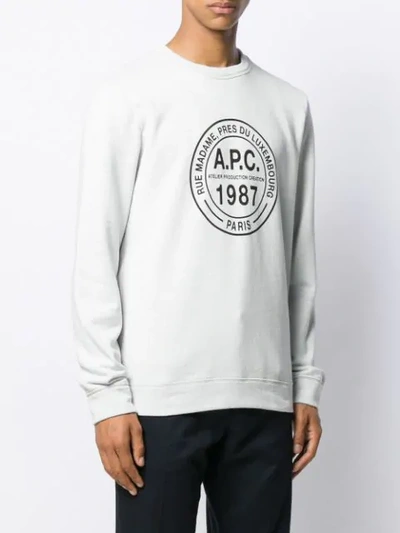 A.P.C. CONTRAST LOGO SWEATSHIRT - 灰色