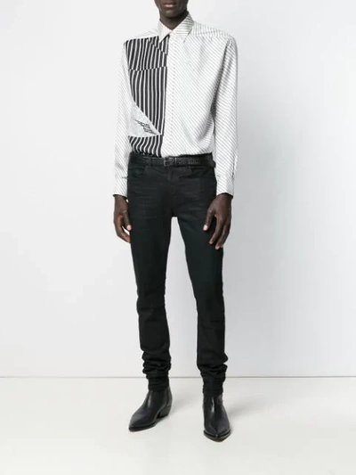 GIVENCHY STRIPED CONTRAST SHIRT - 白色