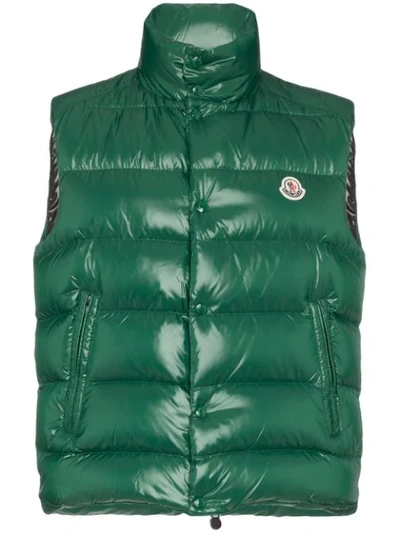 Shop Moncler Tib Padded Gilet In Green