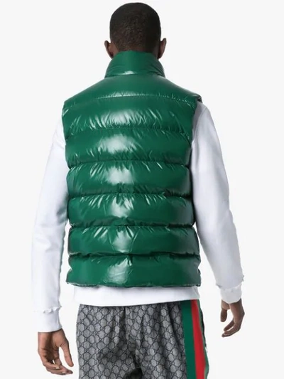 Shop Moncler Tib Padded Gilet In Green