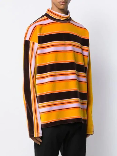 Shop Marni Striped Roll Neck Sweater In Yellow