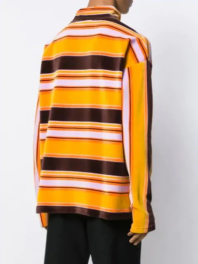 Shop Marni Striped Roll Neck Sweater In Yellow