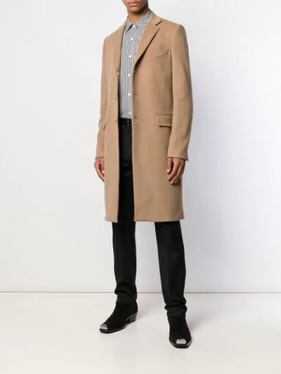 GIVENCHY CASHMERE SINGLE BREASTED COAT - 大地色