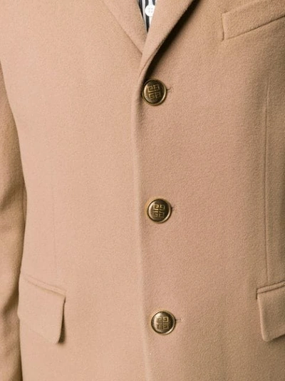 Shop Givenchy Cashmere Single Breasted Coat In Neutrals