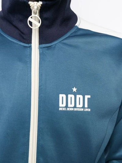 Shop Diesel Zip-up Sweatshirt In Blue