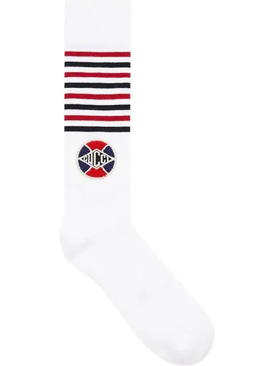 Shop Gucci Socks With  Game Baseball Patch In White