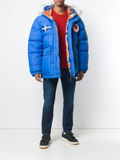 Shop Acne Studios X Fjällräven Reversible Down Jacket In Blue