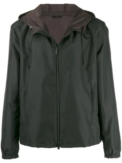 Shop Fendi Diabolic Eyes Hooded Jacket In Black