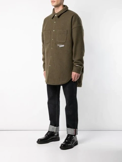 Shop Readymade Oversized Button Down Shirt In Green