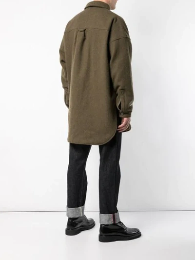 Shop Readymade Oversized Button Down Shirt In Green
