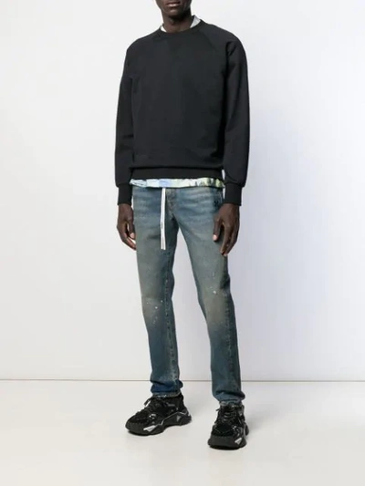 OFF-WHITE STRAIGHT-LEG DENIM JEANS - 蓝色