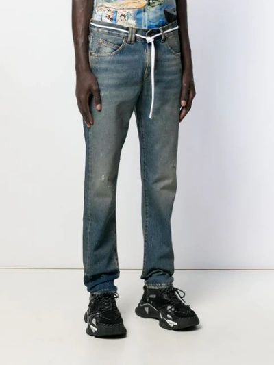 Shop Off-white Straight-leg Denim Jeans In Blue