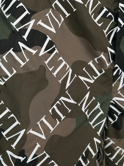 Shop Valentino Vltn Camouflage Swim Shorts In Green