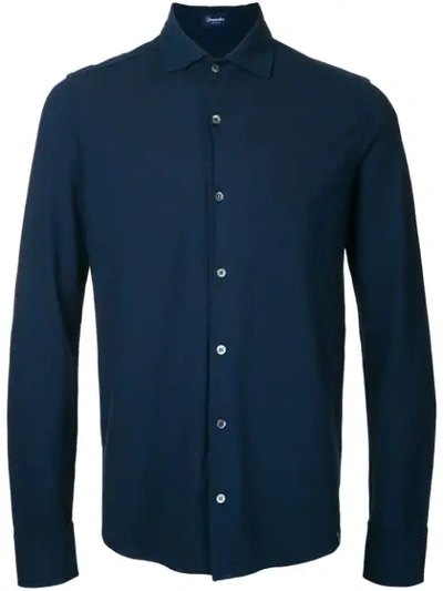 Shop Drumohr Long-sleeved Plain Shirt In Blue