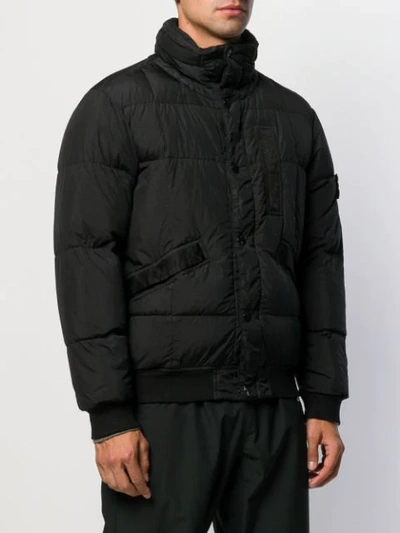 Shop Stone Island Padded Logo Patch Jacket In Black