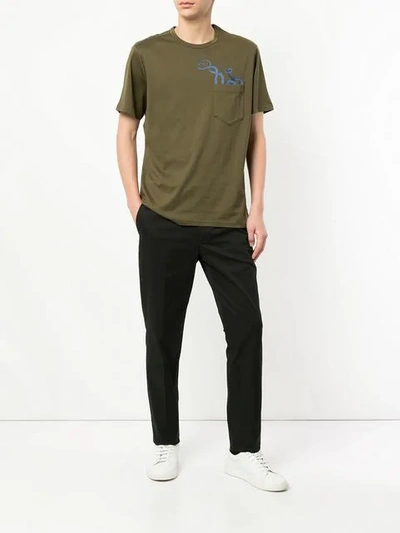 Shop Gieves & Hawkes Octopus Print T-shirt In Green