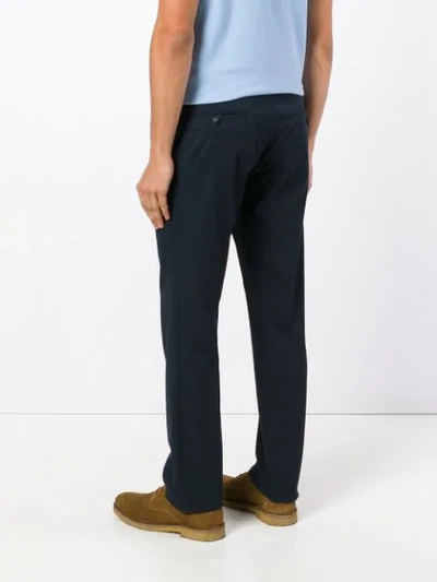 Shop Armani Jeans Straight Leg Chinos In Blue
