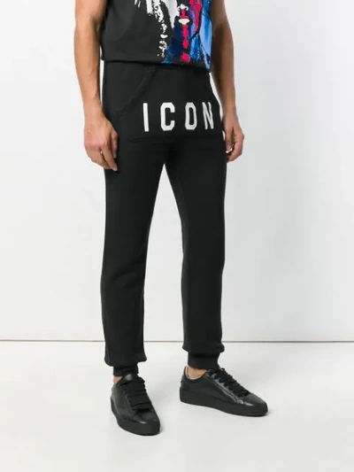 Shop Dsquared2 Icon Logo Track Pants In Black