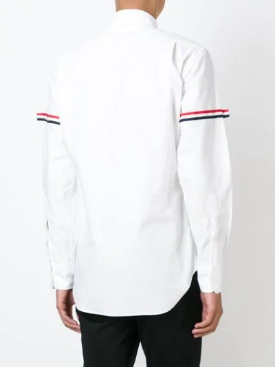 Shop Thom Browne Striped-arm Shirt - White