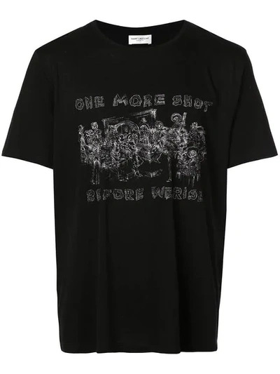 Shop Saint Laurent T-shirt Mit Print In Black