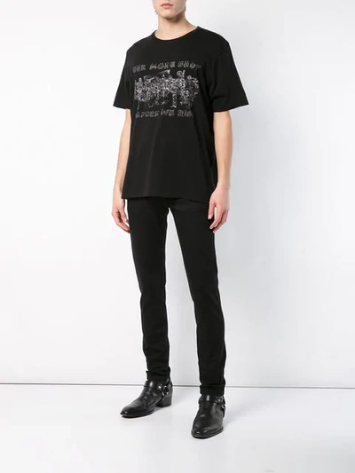 Shop Saint Laurent T-shirt Mit Print In Black