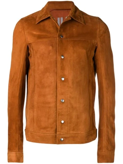 Shop Rick Owens Worker Jacket In Brown