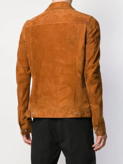 Shop Rick Owens Worker Jacket In Brown