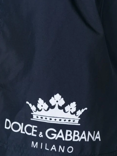 Shop Dolce & Gabbana Logo Print Swim Shorts In Blue