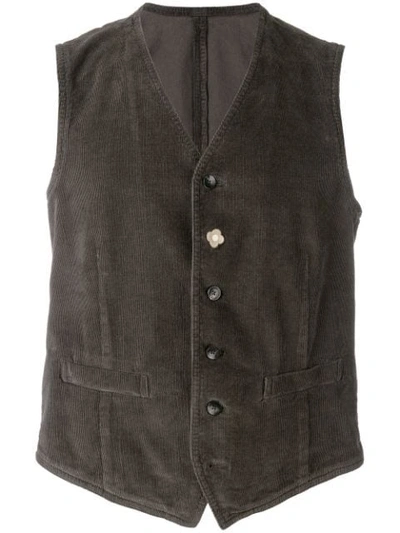 Shop Lardini Corduroy Waistcoat - Brown