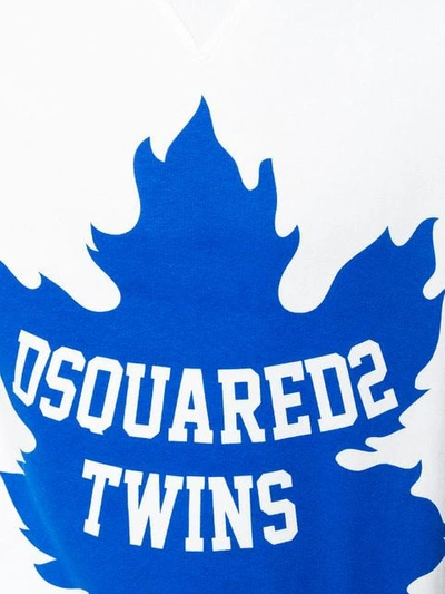 Shop Dsquared2 Twins Logo Sweatshirt In White
