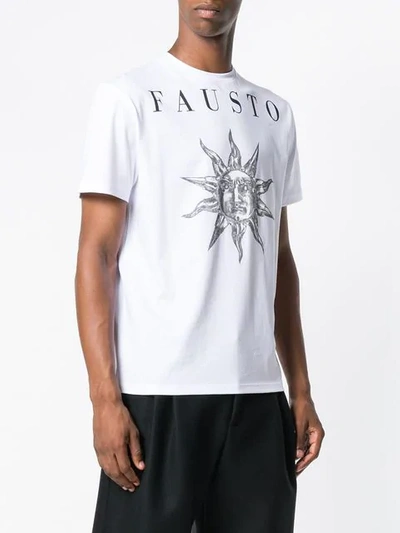 Shop Fausto Puglisi Sun Print Logo T In White