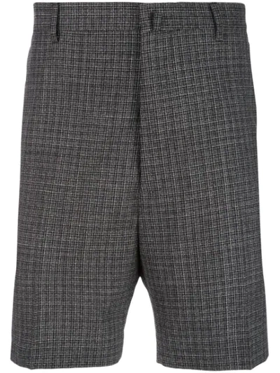 Shop Lanvin Checked Shorts In Black