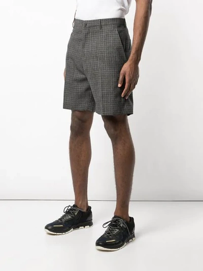 Shop Lanvin Checked Shorts In Black