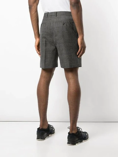 Shop Lanvin Checked Shorts In Black
